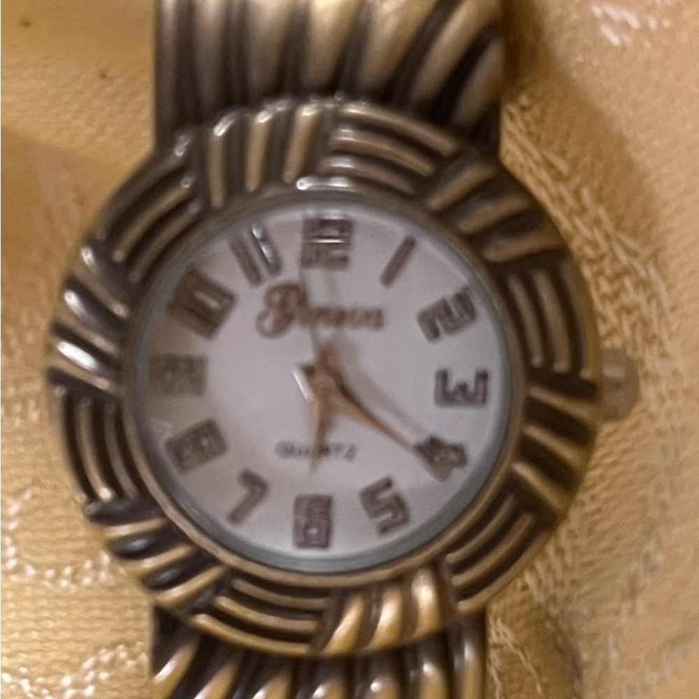 Vintage Geneva Women’s Gold Tone Bangle Cuff Watch, Mother’s Day Rare Find